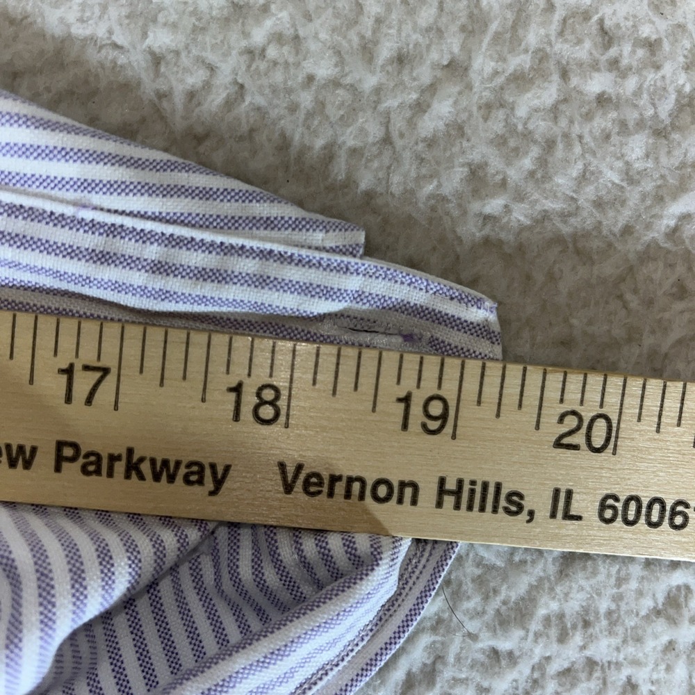 Polo Ralph Lauren XXL Classic Fit Pinstripe Button Down Shirt Flesh Pony 36/37 - Picture 14 of 16